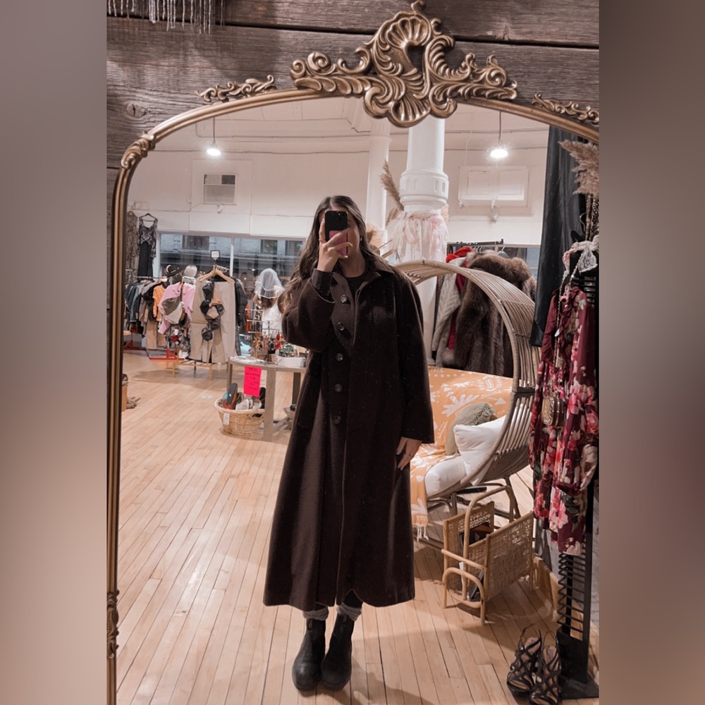 VTG MISSONI Donna Wool Chocolate Brown Coat
